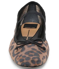 Dolce Vita Cadel Leopard Mesh Bow Mary Jane Ballet Flats