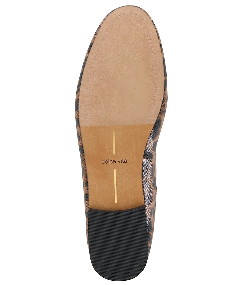 Dolce Vita Cadel Leopard Mesh Bow Mary Jane Ballet Flats