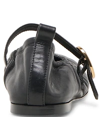 Dolce Vita Caely Ruched Leather Mary Jane Ballet Flats