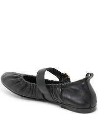 Dolce Vita Caely Ruched Leather Mary Jane Ballet Flats