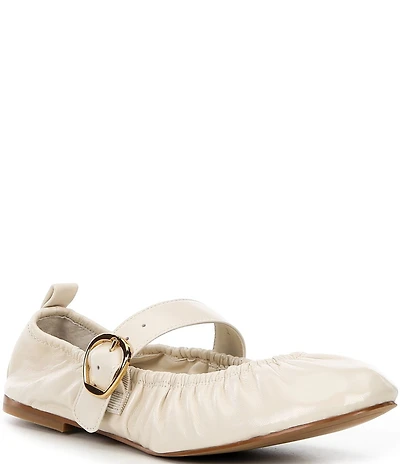 Dolce Vita Caely Ruched Leather Mary Jane Ballet Flats