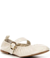 Dolce Vita Caely Ruched Leather Mary Jane Ballet Flats