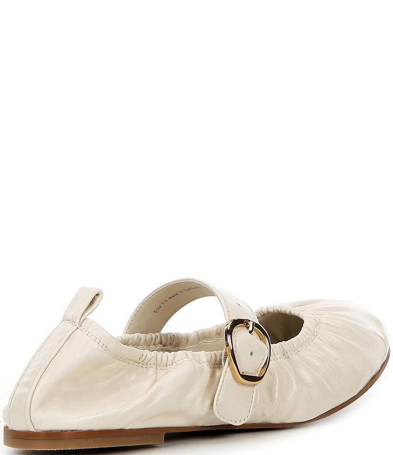 Dolce Vita Caely Ruched Leather Mary Jane Ballet Flats