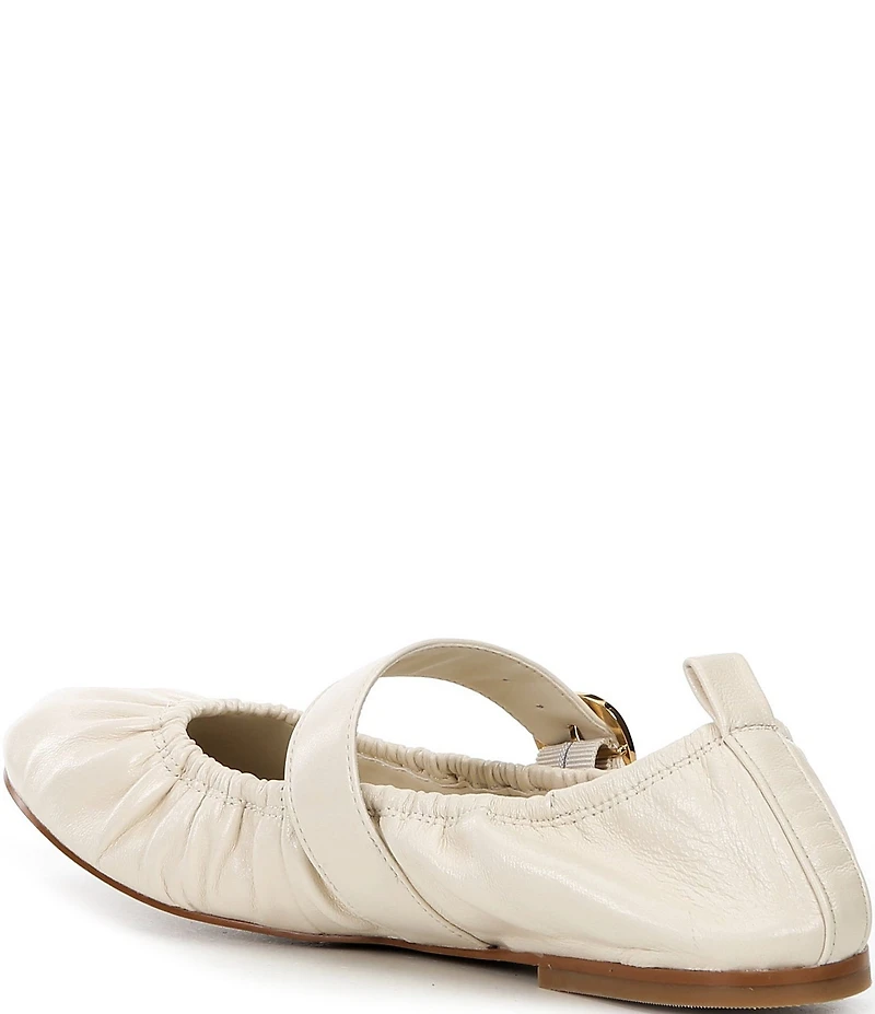 Dolce Vita Caely Ruched Leather Mary Jane Ballet Flats