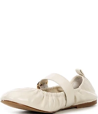 Dolce Vita Caely Ruched Leather Mary Jane Ballet Flats