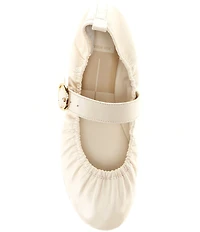 Dolce Vita Caely Ruched Leather Mary Jane Ballet Flats