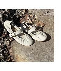 Dolce Vita Caely Ruched Leather Mary Jane Ballet Flats