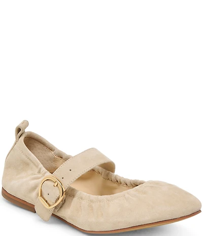 Dolce Vita Caely Ruched Suede Mary Jane Ballet Flats
