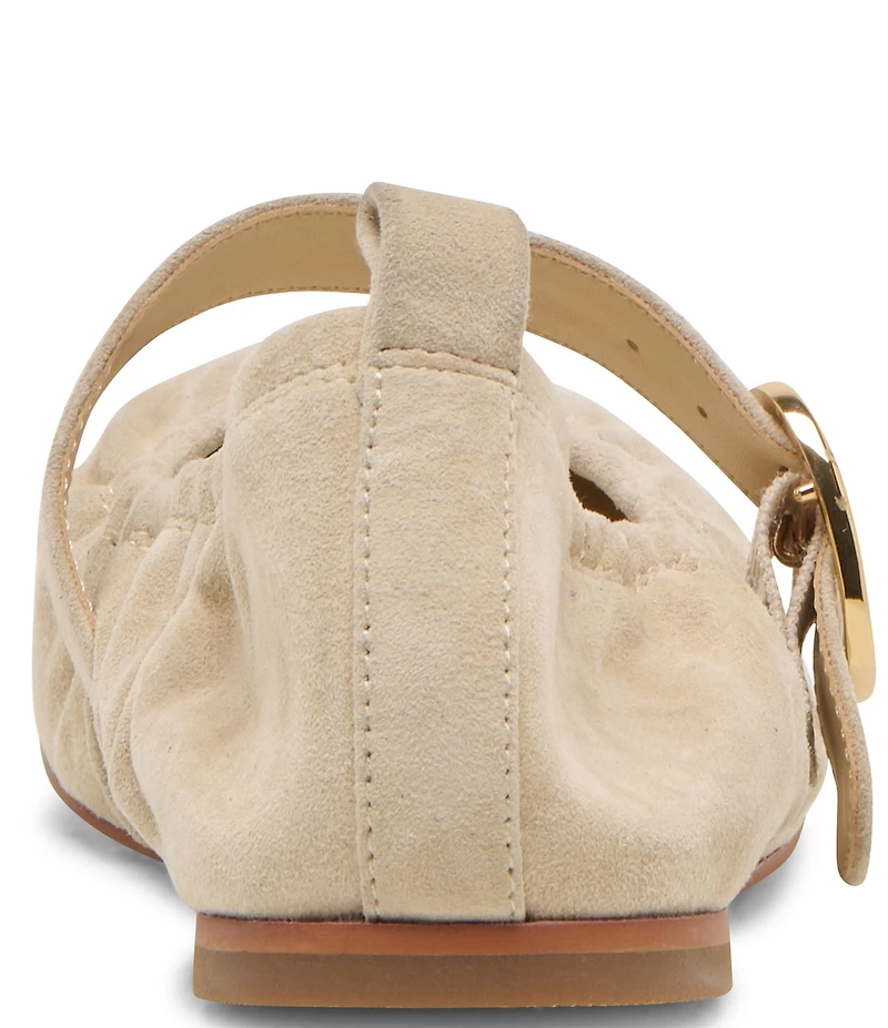 Dolce Vita Caely Ruched Suede Mary Jane Ballet Flats