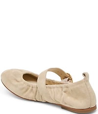 Dolce Vita Caely Ruched Suede Mary Jane Ballet Flats