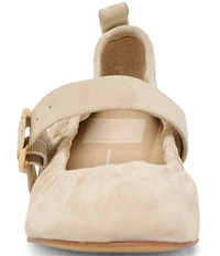 Dolce Vita Caely Ruched Suede Mary Jane Ballet Flats