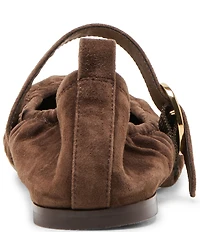 Dolce Vita Caely Ruched Suede Mary Jane Ballet Flats