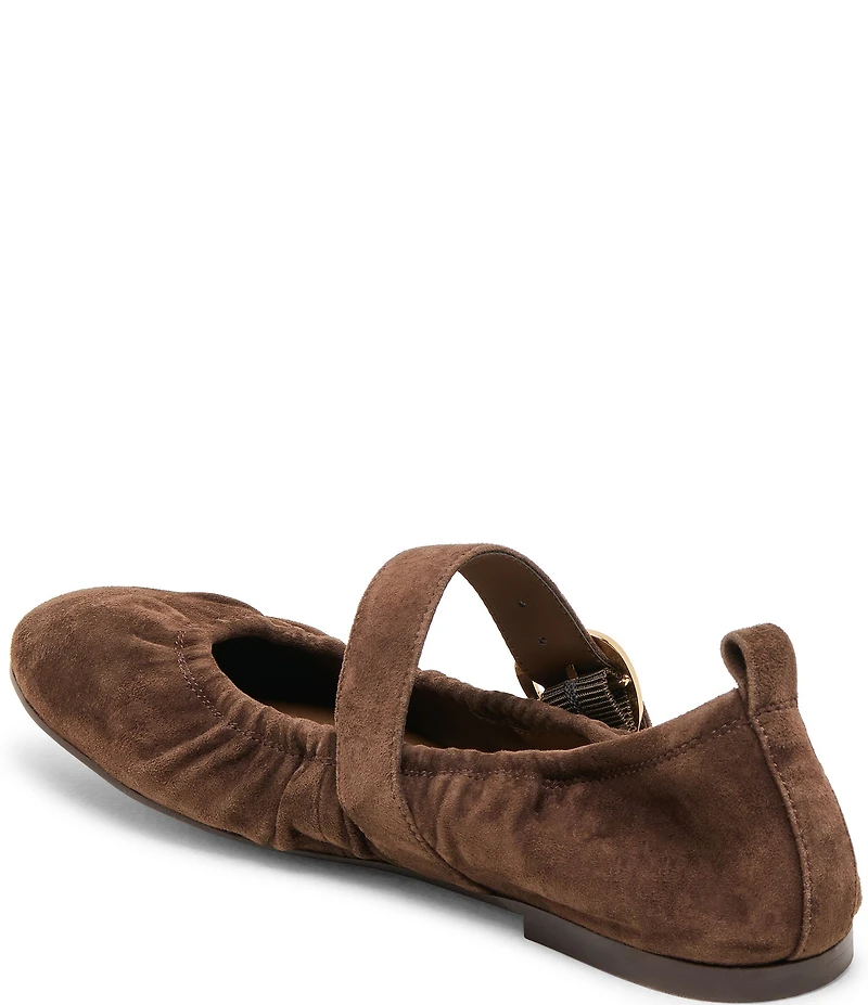 Dolce Vita Caely Ruched Suede Mary Jane Ballet Flats