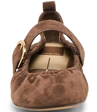 Dolce Vita Caely Ruched Suede Mary Jane Ballet Flats