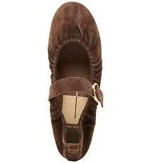 Dolce Vita Caely Ruched Suede Mary Jane Ballet Flats