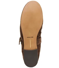 Dolce Vita Caely Ruched Suede Mary Jane Ballet Flats