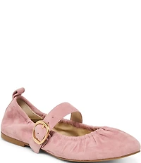 Dolce Vita Caely Ruched Suede Mary Jane Ballet Flats
