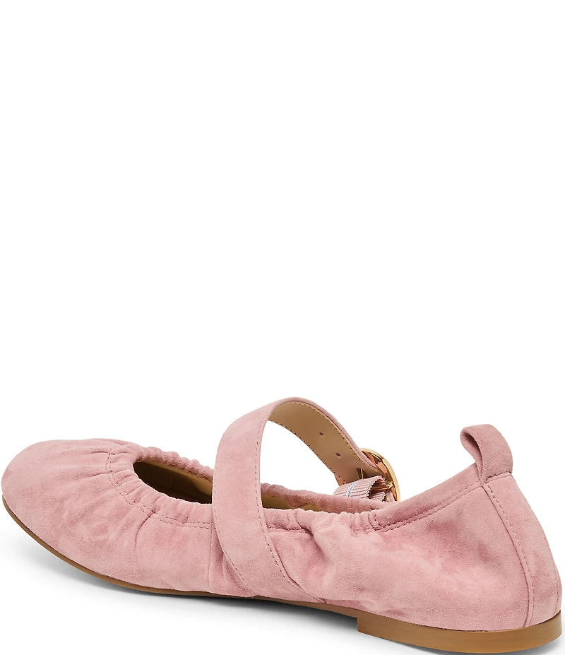 Dolce Vita Caely Ruched Suede Mary Jane Ballet Flats