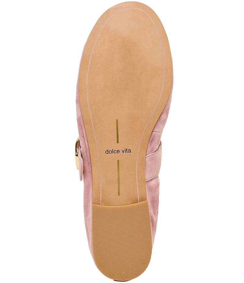 Dolce Vita Caely Ruched Suede Mary Jane Ballet Flats