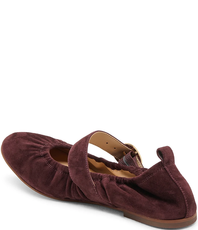 Dolce Vita Caely Ruched Suede Mary Jane Ballet Flats