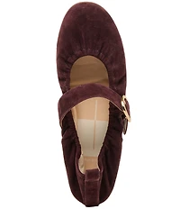 Dolce Vita Caely Ruched Suede Mary Jane Ballet Flats