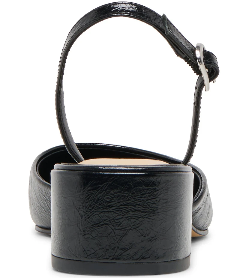 Dolce Vita Carel Patent Leather Point Toe Block Heel Slingback Pumps