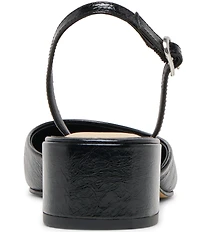 Dolce Vita Carel Patent Leather Point Toe Block Heel Slingback Pumps