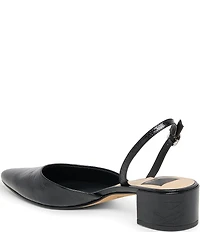 Dolce Vita Carel Patent Leather Point Toe Block Heel Slingback Pumps