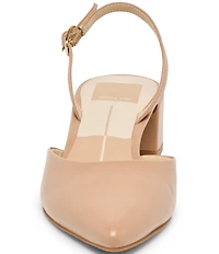 Dolce Vita Carel Patent Leather Point Toe Block Heel Slingback Pumps