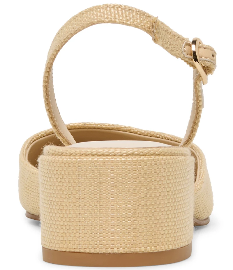 Dolce Vita Carel Raffia Point Toe Block Heel Slingback Pumps