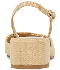Dolce Vita Carel Raffia Point Toe Block Heel Slingback Pumps