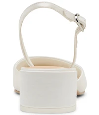 Dolce Vita Carel Satin Point Toe Block Heel Slingback Pumps
