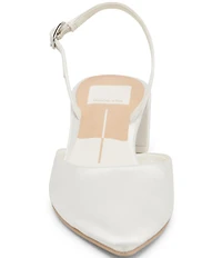 Dolce Vita Carel Satin Point Toe Block Heel Slingback Pumps