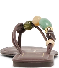 Dolce Vita Cely Leather Bead Embellished Thong Sandals