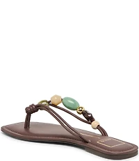 Dolce Vita Cely Leather Bead Embellished Thong Sandals