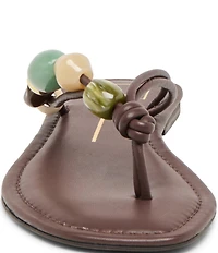 Dolce Vita Cely Leather Bead Embellished Thong Sandals