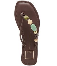 Dolce Vita Cely Leather Bead Embellished Thong Sandals