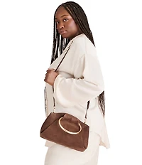 Dolce Vita Channing Suede Pleated O Ring Clutch