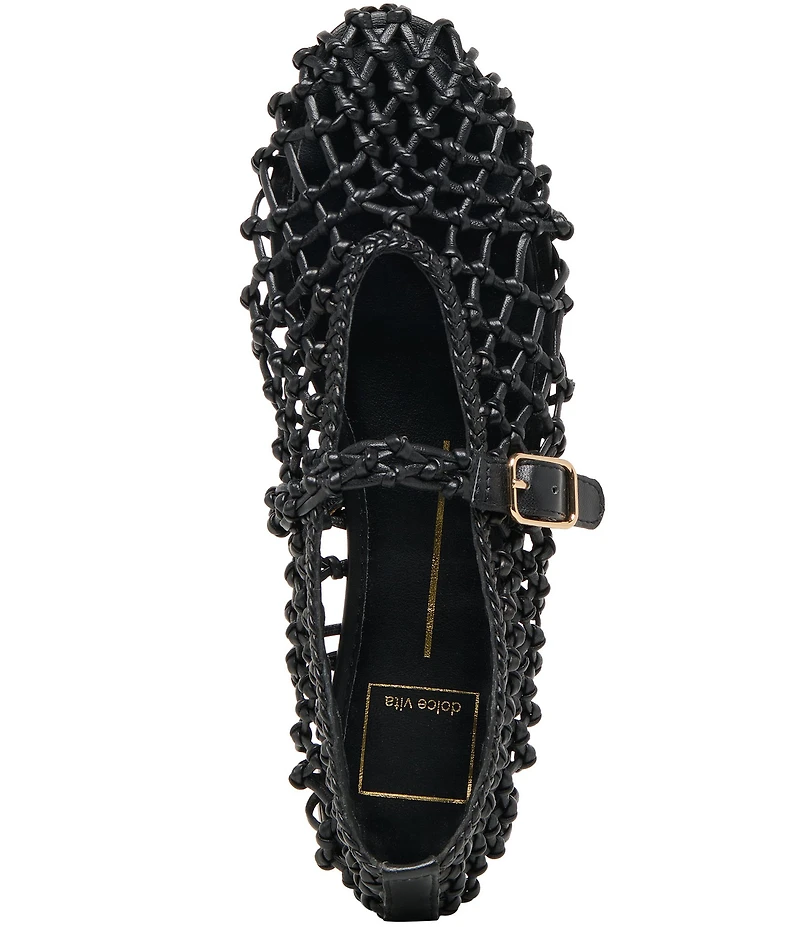 Dolce Vita Clair Woven Leather Mary Jane Ballet Flats