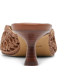 Dolce Vita Cleo Loop Raffia Kitten Heel Mules