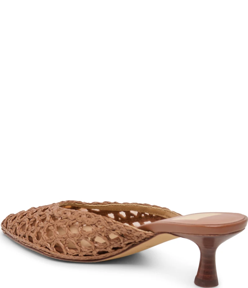 Dolce Vita Cleo Loop Raffia Kitten Heel Mules