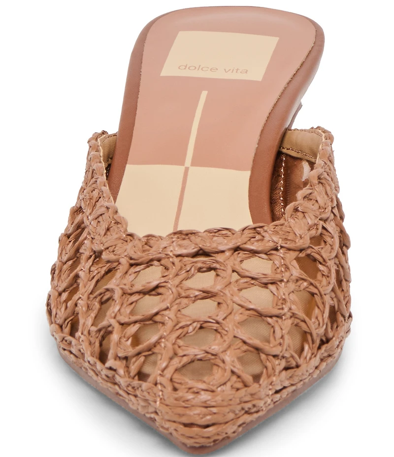 Dolce Vita Cleo Loop Raffia Kitten Heel Mules