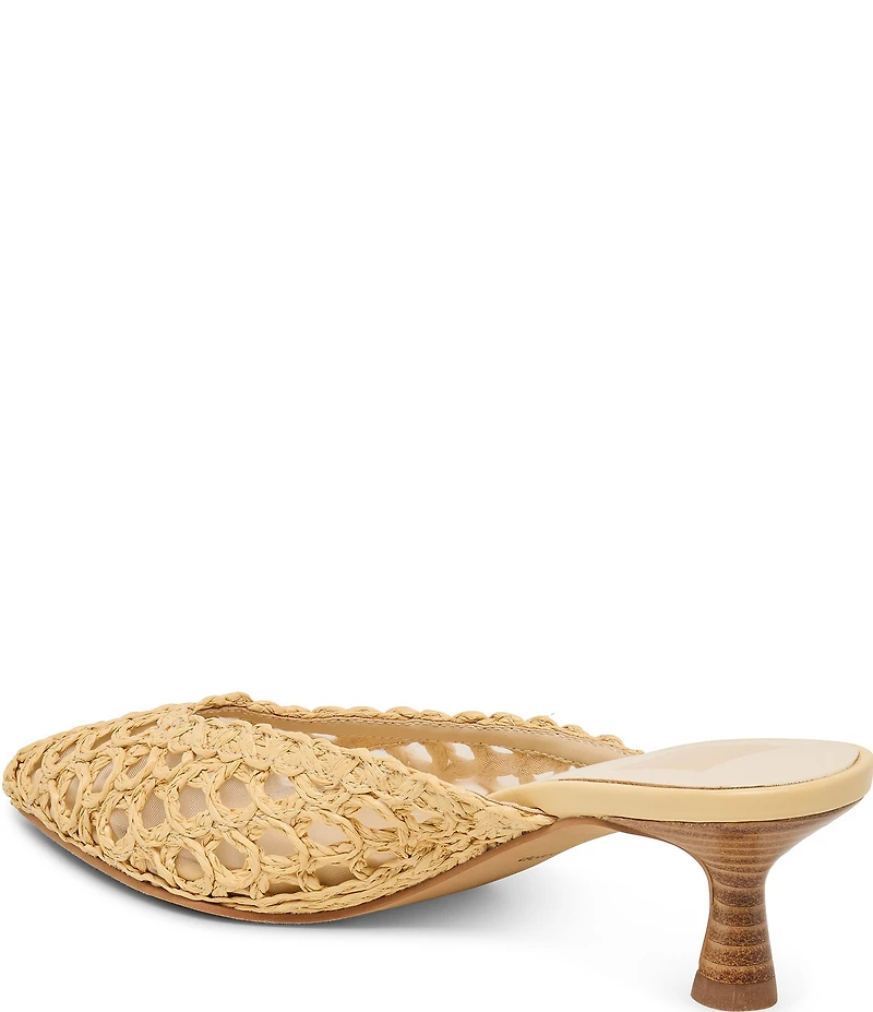 Dolce Vita Cleo Loop Raffia Kitten Heel Mules