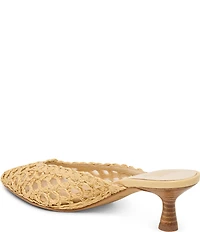 Dolce Vita Cleo Loop Raffia Kitten Heel Mules