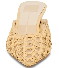 Dolce Vita Cleo Loop Raffia Kitten Heel Mules