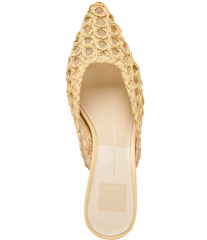 Dolce Vita Cleo Loop Raffia Kitten Heel Mules