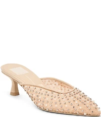 Dolce Vita Cleo Pearl Lace Embellished Kitten Heel Mules