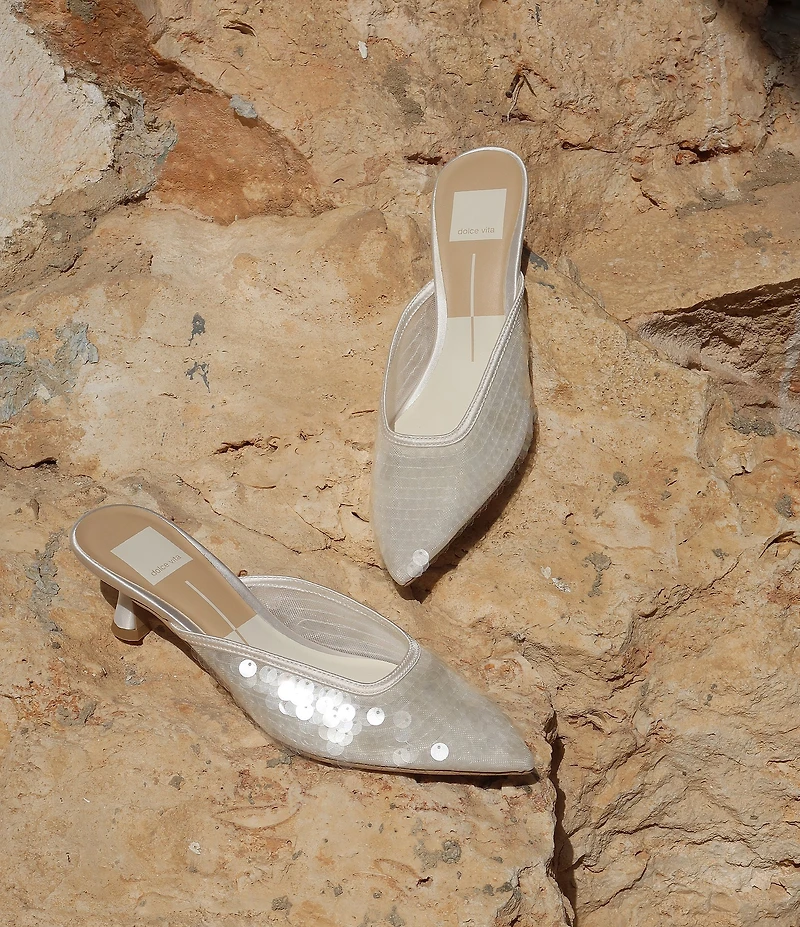 Dolce Vita Cleo Sequin Kitten Heel Mules