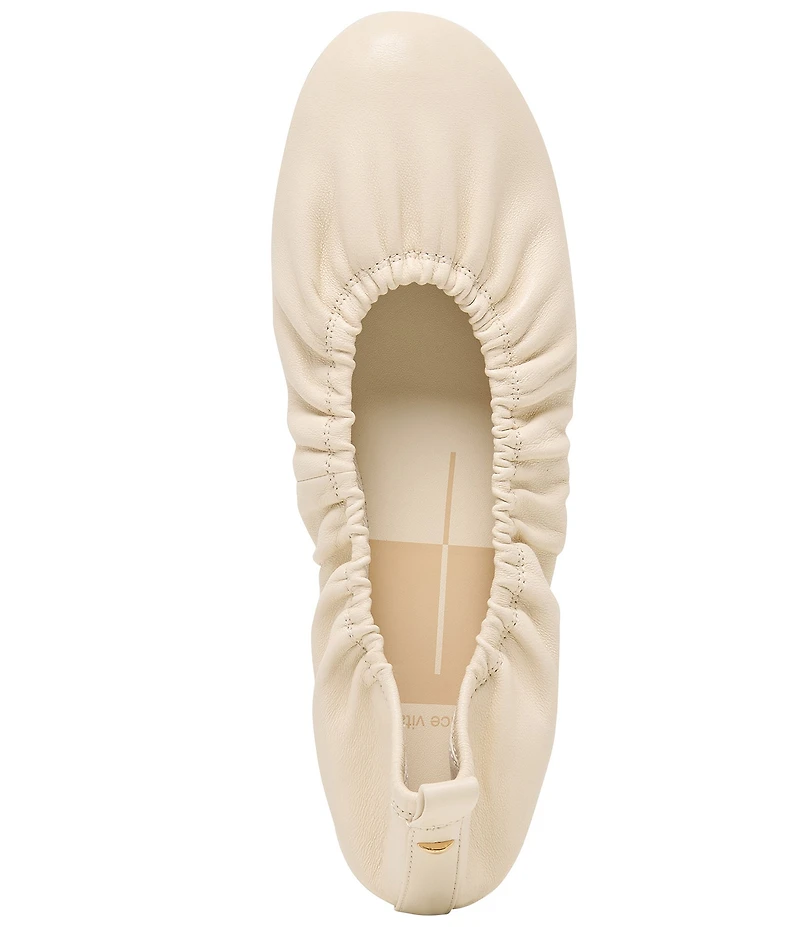 Dolce Vita Conrad Ruched Leather Ballet Flats