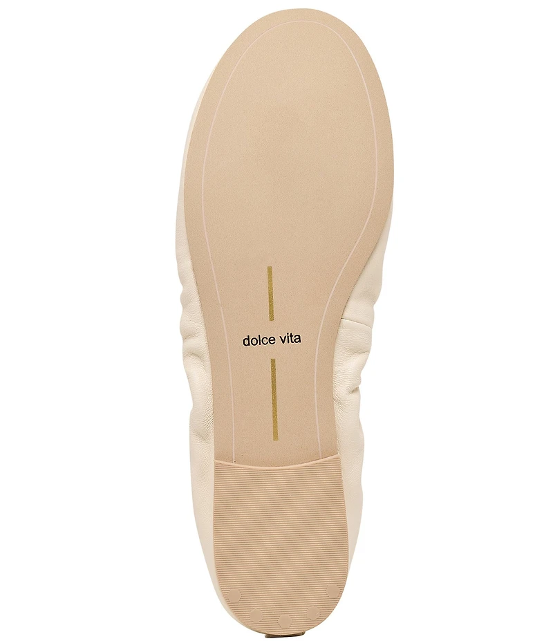 Dolce Vita Conrad Ruched Leather Ballet Flats